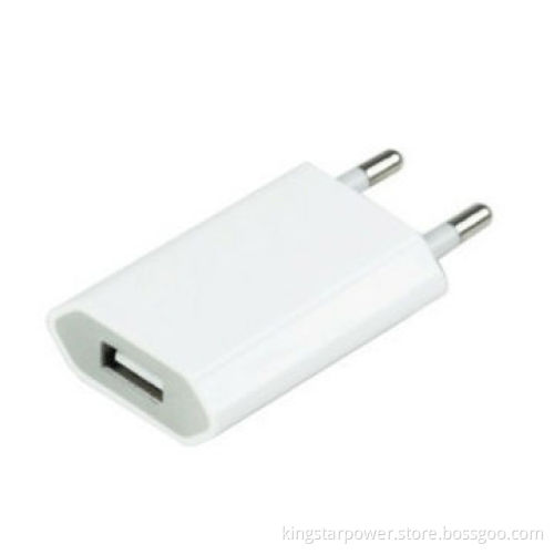 White USB Home Wall Charger for iPhone, iPad, iPod, 5V 1.0Ah Output, US/EU/AU Plug